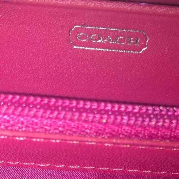 Coach Custom Design Metallic Multi Colored Signature C Leather Zip Wallet - Picture 9 of 10